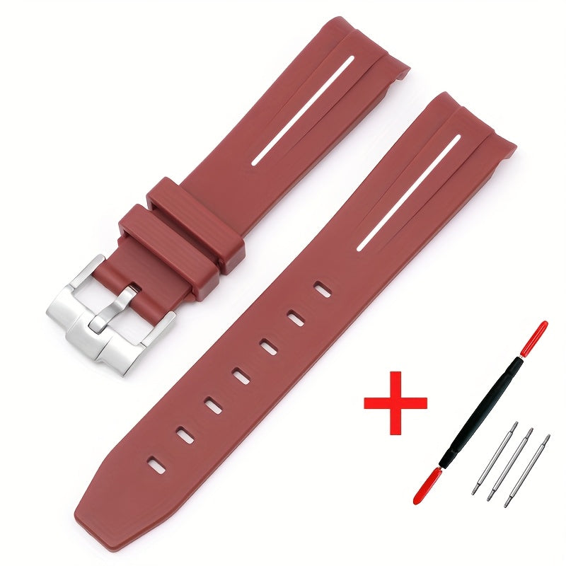 20mm Watch Strap For Omega Watch, Curved End Silicone Wrist Bracelet For Men Women, Waterproof Sport Watchband, Ideal Choice For Gifts