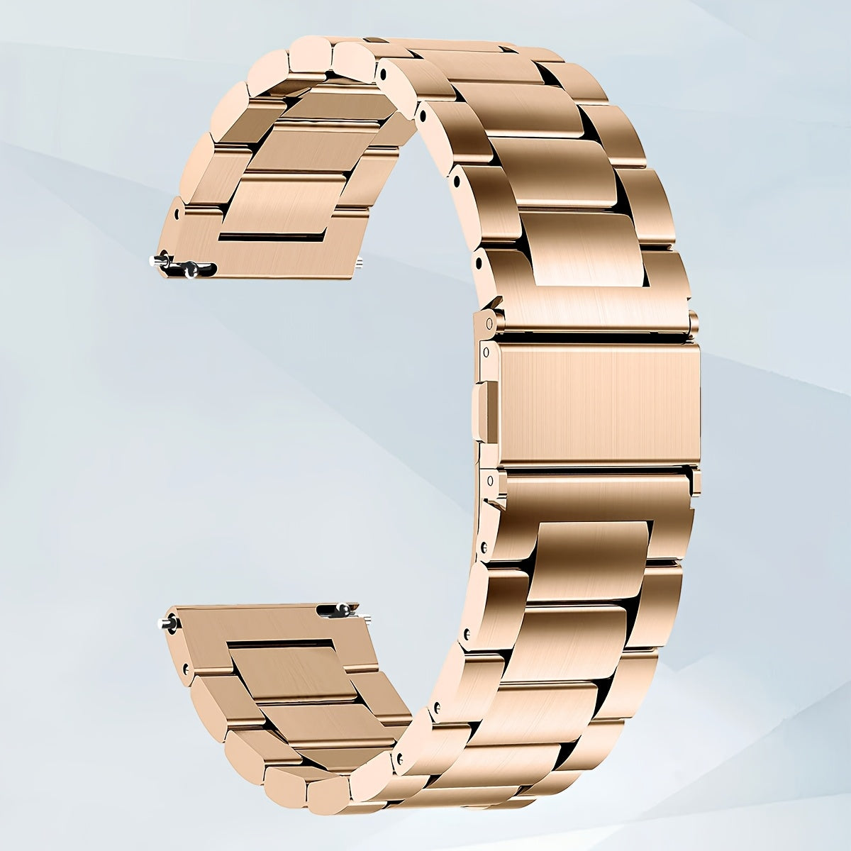 Unisex Quick-Release Stainless Steel Watch Band - 20mm & 22mm Metal Link Replacement Strap with Push Button Clasp, Durable & Stylish for Men & Women, Secure Fit Strap, Sleek Metallic Finish