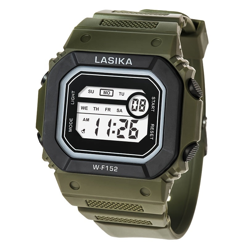 LASIKA Youth Sports Watch, Durable TPU Strap Stainless Steel Back Cover Digital Stopwatch with Calendar, Date, Alarm, LED Glow, Adjustable Band, Replaceable Battery, Multi-Function for Running, Climbing, Hiking - Perfect Gift for Outdoor Adventures