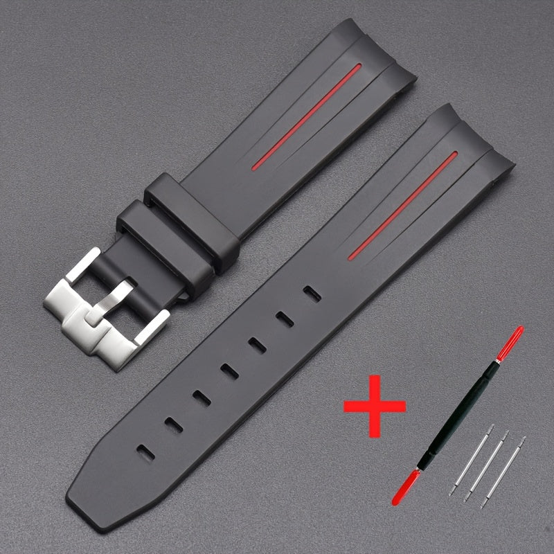 20mm Watch Strap For Omega Watch, Curved End Silicone Wrist Bracelet For Men Women, Waterproof Sport Watchband, Ideal Choice For Gifts