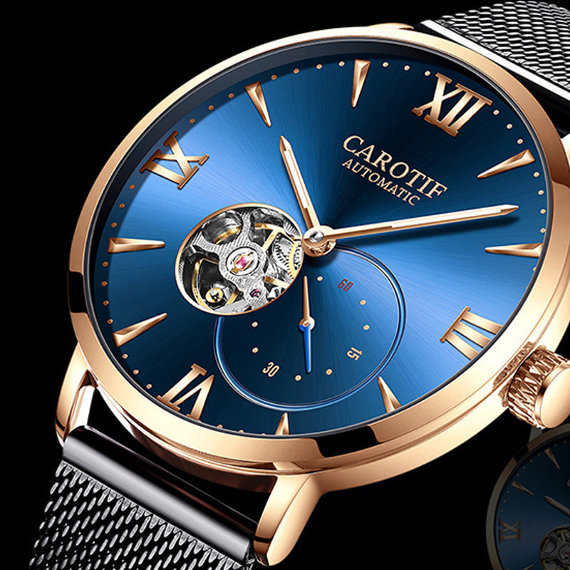 Men's Automatic Skeleton Waterproof Ultra Thin Mechanical Watch