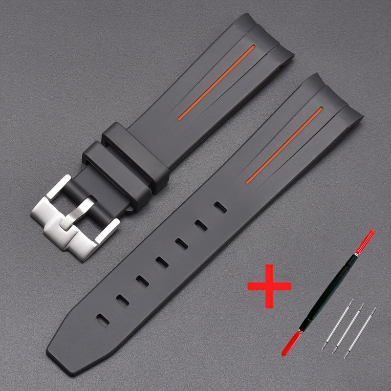 20mm Watch Strap For Omega Watch, Curved End Silicone Wrist Bracelet For Men Women, Waterproof Sport Watchband, Ideal Choice For Gifts
