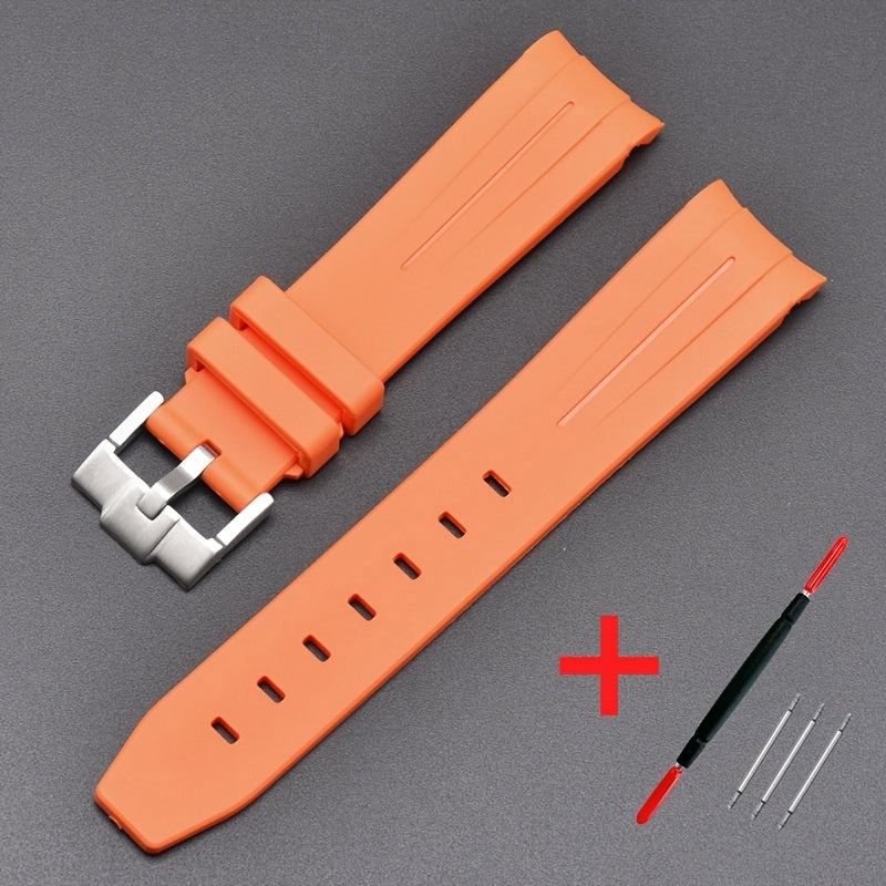 20mm Watch Strap For Omega Watch, Curved End Silicone Wrist Bracelet For Men Women, Waterproof Sport Watchband, Ideal Choice For Gifts