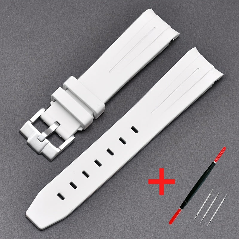 20mm Watch Strap For Omega Watch, Curved End Silicone Wrist Bracelet For Men Women, Waterproof Sport Watchband, Ideal Choice For Gifts