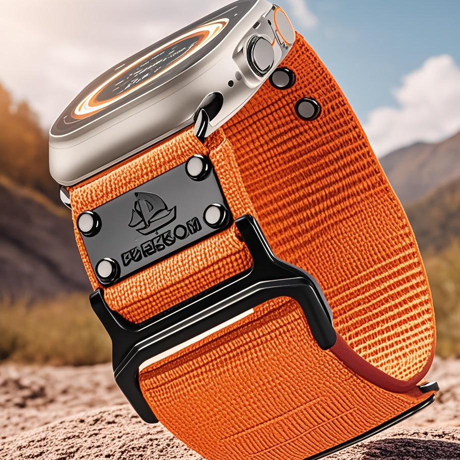 Ultra-Thin Strap, Suitable for Apple Watch Ultra2\u002FApple Watch 49mm, Series 9\u002F8\u002FSE2\u002F7\u002F6\u002FSE\u002F5\u002F4\u002F3\u002F2\u002F1 45mm\u002F44mm\u002F46mm | Stainless Steel Magnetic Buckle, Durable Nylon Band