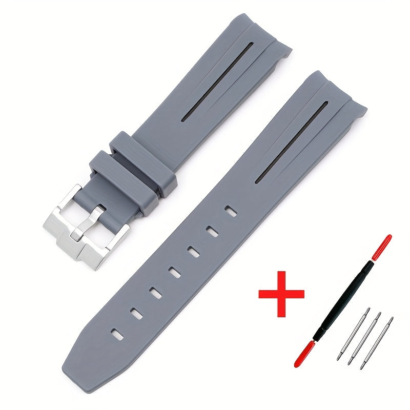 20mm Watch Strap For Omega Watch, Curved End Silicone Wrist Bracelet For Men Women, Waterproof Sport Watchband, Ideal Choice For Gifts