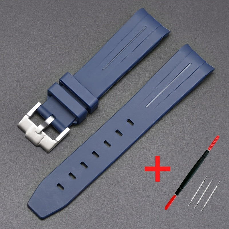 20mm Watch Strap For Omega Watch, Curved End Silicone Wrist Bracelet For Men Women, Waterproof Sport Watchband, Ideal Choice For Gifts