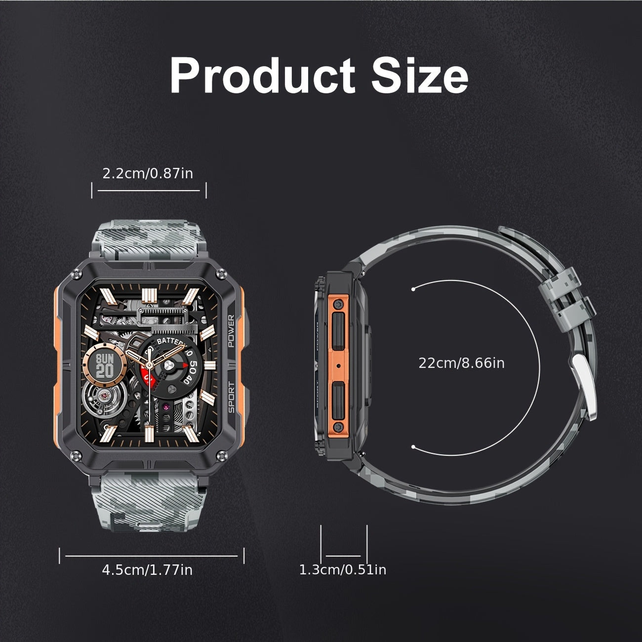 1pc LIGE Men'S Smart Watch, 1.83" HD IPS Display, Wireless 5.0, 120+ Sports Modes, Notifications, USB Charging, Lithium Polymer Battery, Hybrid Style, Non-Waterproof, with Hook-and-Eye Clasp