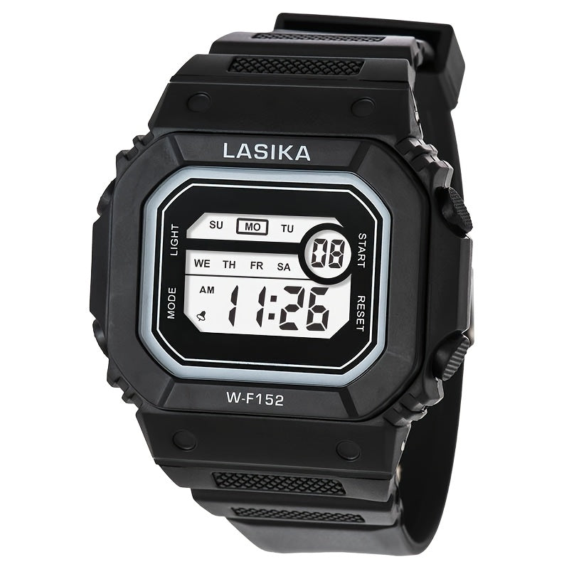 LASIKA Youth Sports Watch, Durable TPU Strap Stainless Steel Back Cover Digital Stopwatch with Calendar, Date, Alarm, LED Glow, Adjustable Band, Replaceable Battery, Multi-Function for Running, Climbing, Hiking - Perfect Gift for Outdoor Adventures