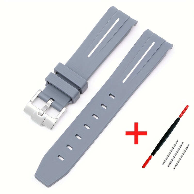 20mm Watch Strap For Omega Watch, Curved End Silicone Wrist Bracelet For Men Women, Waterproof Sport Watchband, Ideal Choice For Gifts