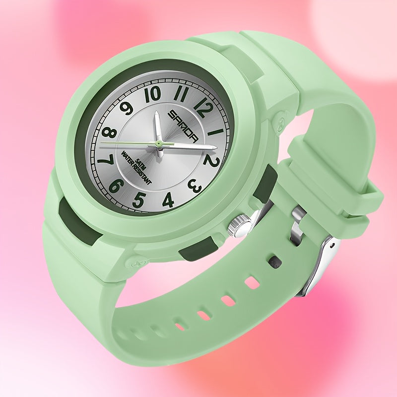 SANDA sports watch for men and women - 1968.5 inch waterproof, rubber strap, quartz movement, round dial, waterproof strap stopwatch, 24-hour display, electronic drive, wireless function, unisex outdoor multi-function watch with luminous light