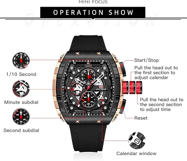 Men's Watch Fashion Sports Watch (Chronograph/Waterproof/Luminous/Calendar) Silicone Strap Quartz Watch Men