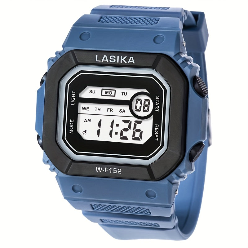 LASIKA Youth Sports Watch, Durable TPU Strap Stainless Steel Back Cover Digital Stopwatch with Calendar, Date, Alarm, LED Glow, Adjustable Band, Replaceable Battery, Multi-Function for Running, Climbing, Hiking - Perfect Gift for Outdoor Adventures