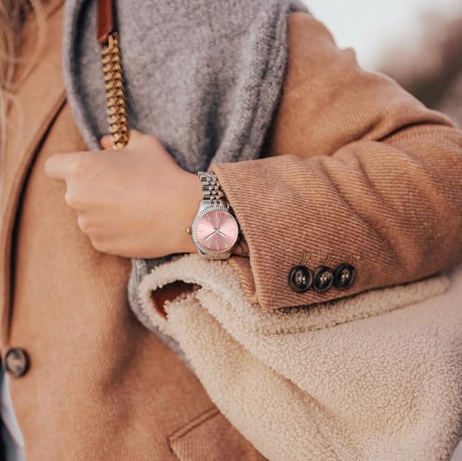 Women’s Watch – Stainless Steel, Japanese Quartz, Pink Dial, 3ATM Water Resistant