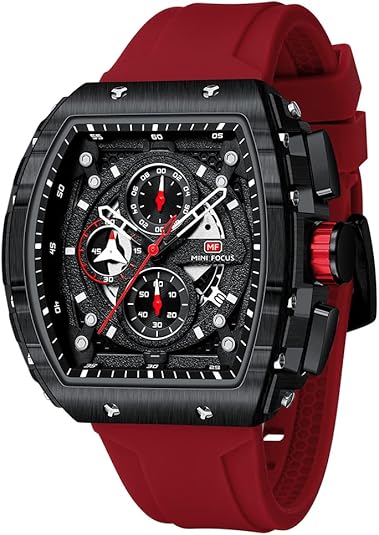 Men's Watch Fashion Sports Watch (Chronograph/Waterproof/Luminous/Calendar) Silicone Strap Quartz Watch Men