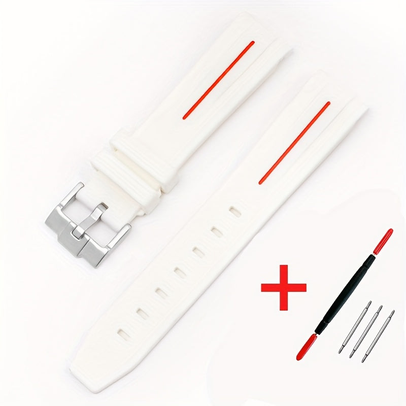 20mm Watch Strap For Omega Watch, Curved End Silicone Wrist Bracelet For Men Women, Waterproof Sport Watchband, Ideal Choice For Gifts