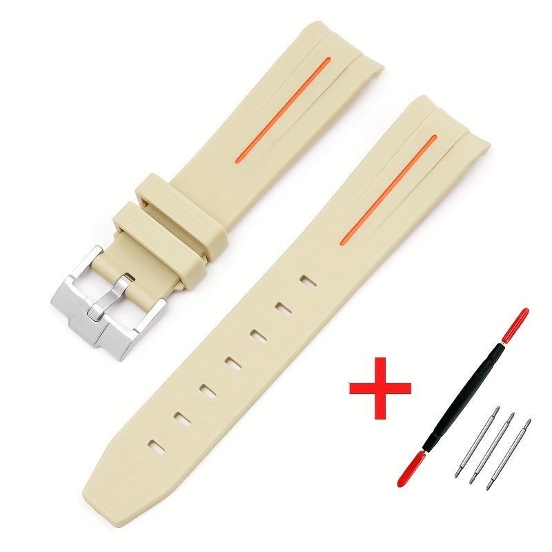 20mm Watch Strap For Omega Watch, Curved End Silicone Wrist Bracelet For Men Women, Waterproof Sport Watchband, Ideal Choice For Gifts