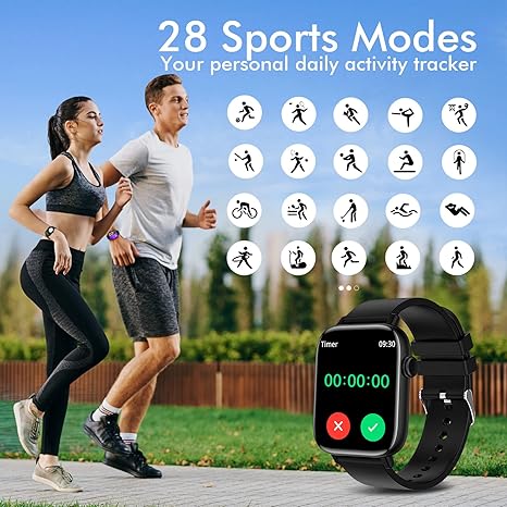 Smart Watch for Android iPhone, 1.9 Inch Fitness Tracker (Answer/Make Calls) IP 67 Waterproof Sports Digital Watch, Blood Pressure Heart Rate Monitor Pedometer Sleep Tracker