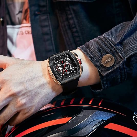 Men's Watch Fashion Sports Watch (Chronograph/Waterproof/Luminous/Calendar) Silicone Strap Quartz Watch Men