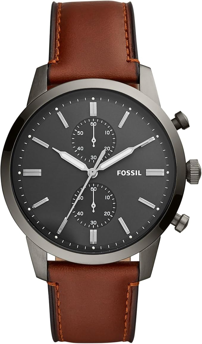 Men's Townsman Quartz Stainless Steel and Leather Chronograph Watch
