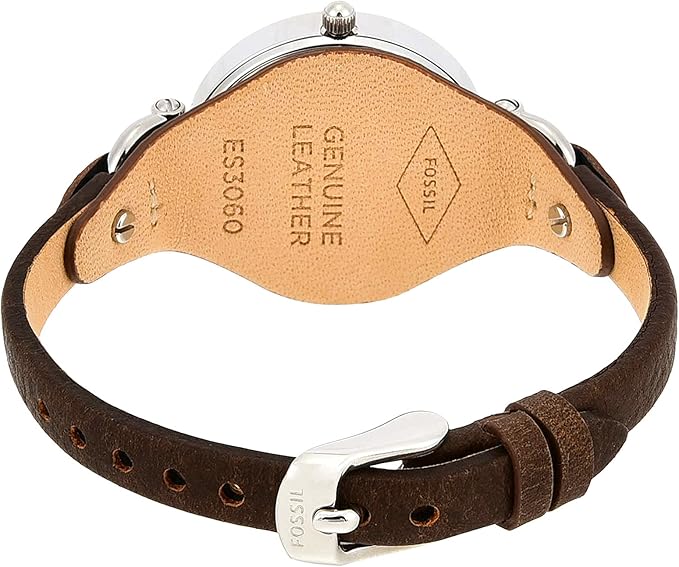 Women's Watch with Genuine Leather Bracelet Strap