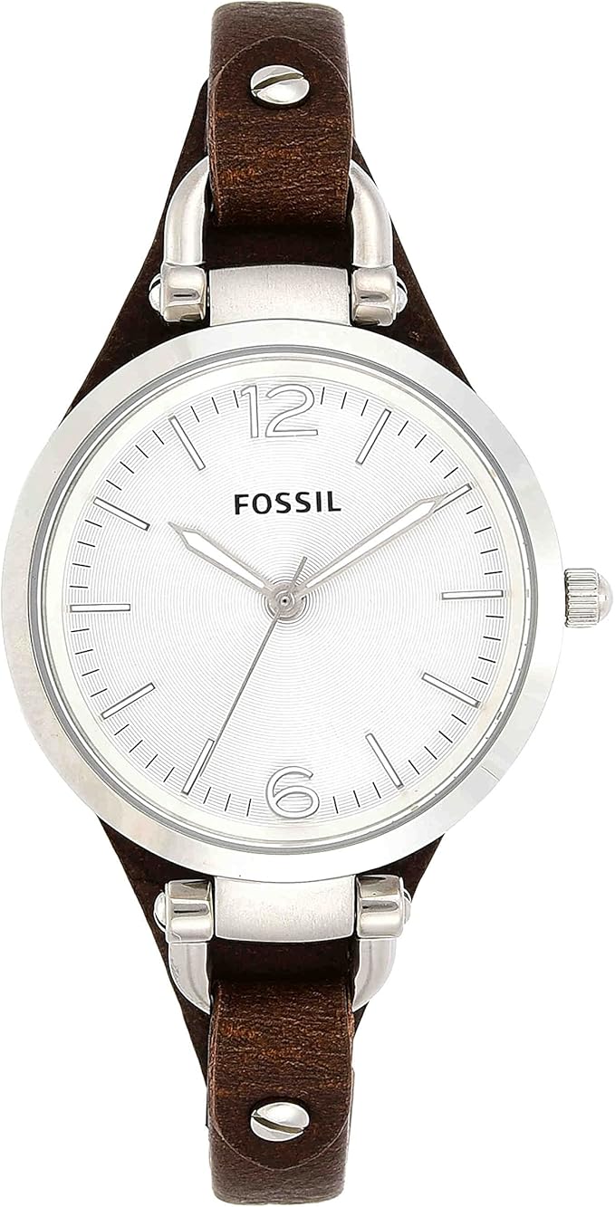 Women's Watch with Genuine Leather Bracelet Strap