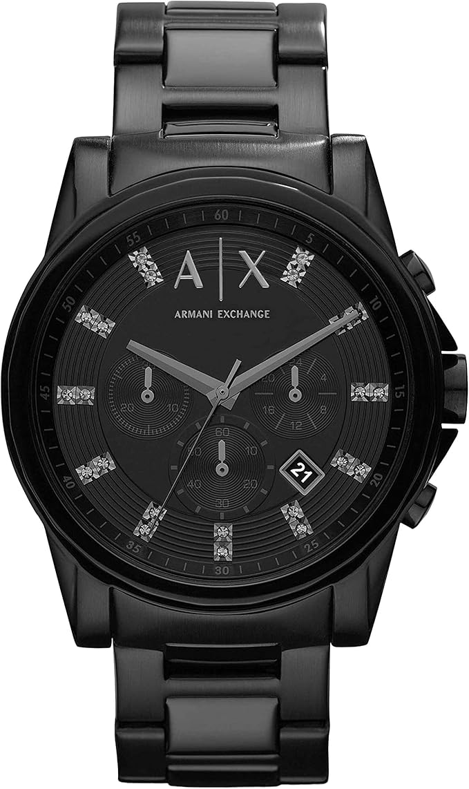 Men's chronograph watch with leather, stainless steel or silicone strap