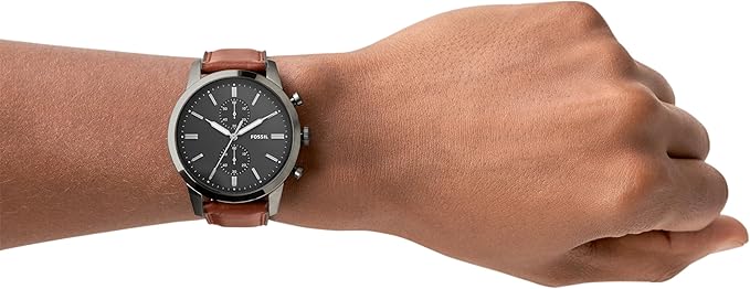 Men's Townsman Quartz Stainless Steel and Leather Chronograph Watch