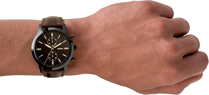 Men's Townsman Quartz Stainless Steel and Leather Chronograph Watch