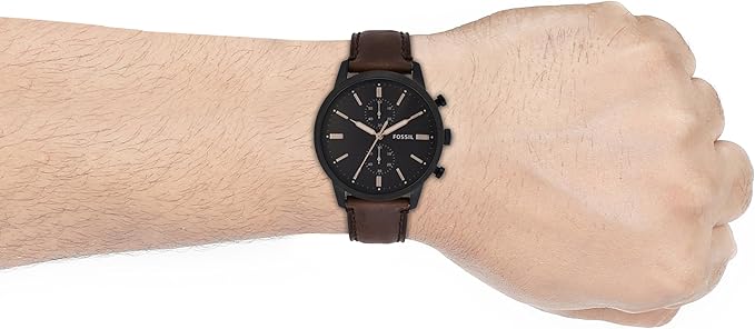 Men's Townsman Quartz Stainless Steel and Leather Chronograph Watch