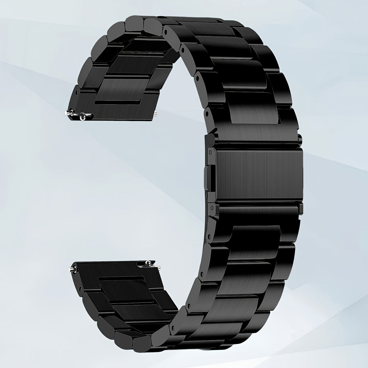 Unisex Quick-Release Stainless Steel Watch Band - 20mm & 22mm Metal Link Replacement Strap with Push Button Clasp, Durable & Stylish for Men & Women, Secure Fit Strap, Sleek Metallic Finish