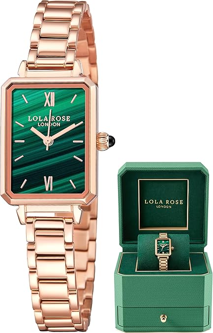 Exquisite women's watch: green malachite dial, stylish gift box packaging, an elegant gift for women and lovers