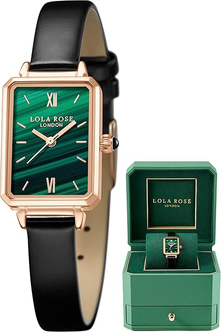 Exquisite women's watch: green malachite dial, stylish gift box packaging, an elegant gift for women and lovers