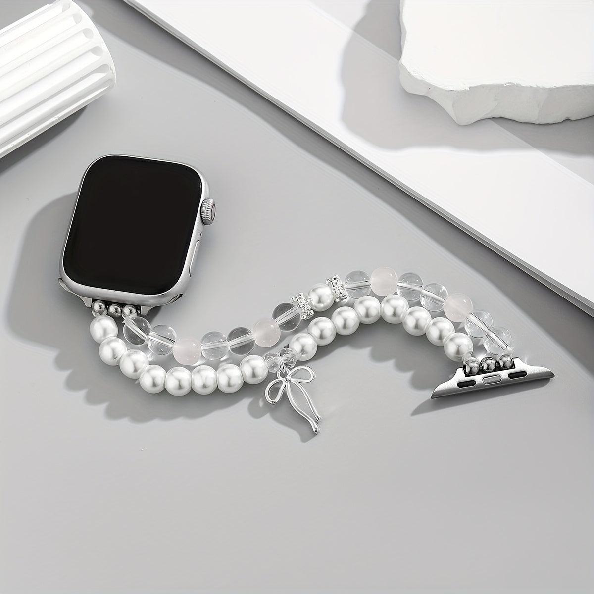 New Glass Bead Women's Watch Strap Suitable for iWatch 10\u002F9\u002F8\u002F7\u002F6\u002F5\u002F4\u002F3\u002F2\u002F1 Generation Metal Band, Compatible with 38\u002F40\u002F41\u002F42\u002F44\u002F45mm (Strap Only, No Watch Included)