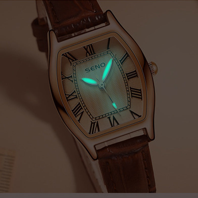 Women's Retro Barrel Shaped Dial Quartz Watch