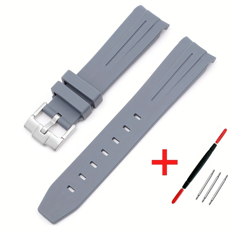 20mm Watch Strap For Omega Watch, Curved End Silicone Wrist Bracelet For Men Women, Waterproof Sport Watchband, Ideal Choice For Gifts