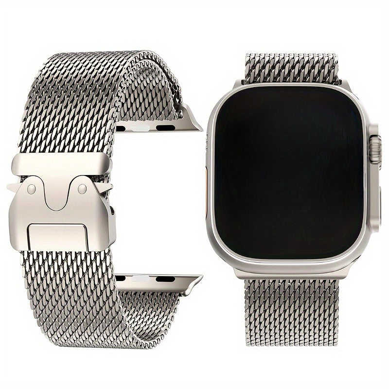 Milanese Mesh Stainless Steel Milanese Mesh Strap | 1pc | Stainless Steel | Adjustable Length | for iWatch Ultra SE S10-1 Series, iWatch 38\u002F40\u002F41\u002F42\u002F44\u002F45\u002F46\u002F49mm Models