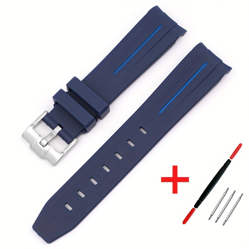 20mm Watch Strap For Omega Watch, Curved End Silicone Wrist Bracelet For Men Women, Waterproof Sport Watchband, Ideal Choice For Gifts
