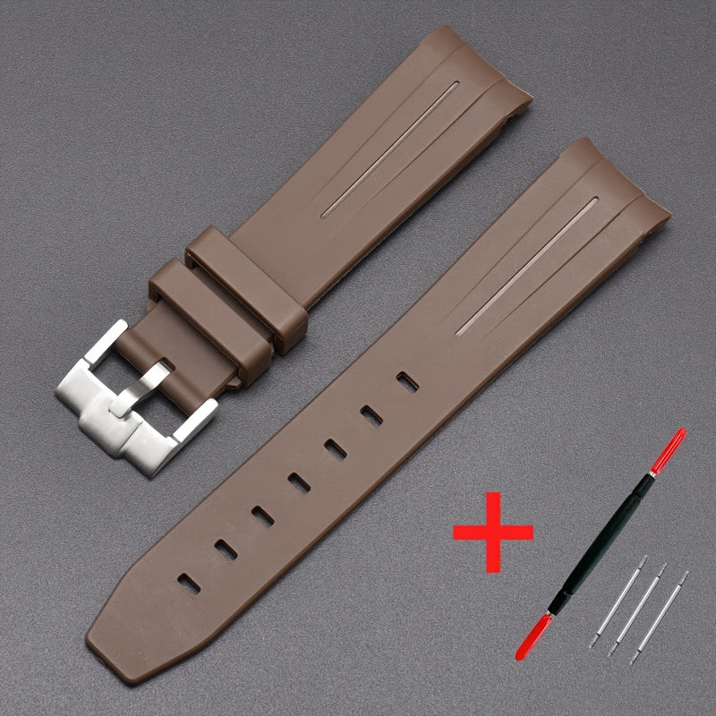 20mm Watch Strap For Omega Watch, Curved End Silicone Wrist Bracelet For Men Women, Waterproof Sport Watchband, Ideal Choice For Gifts