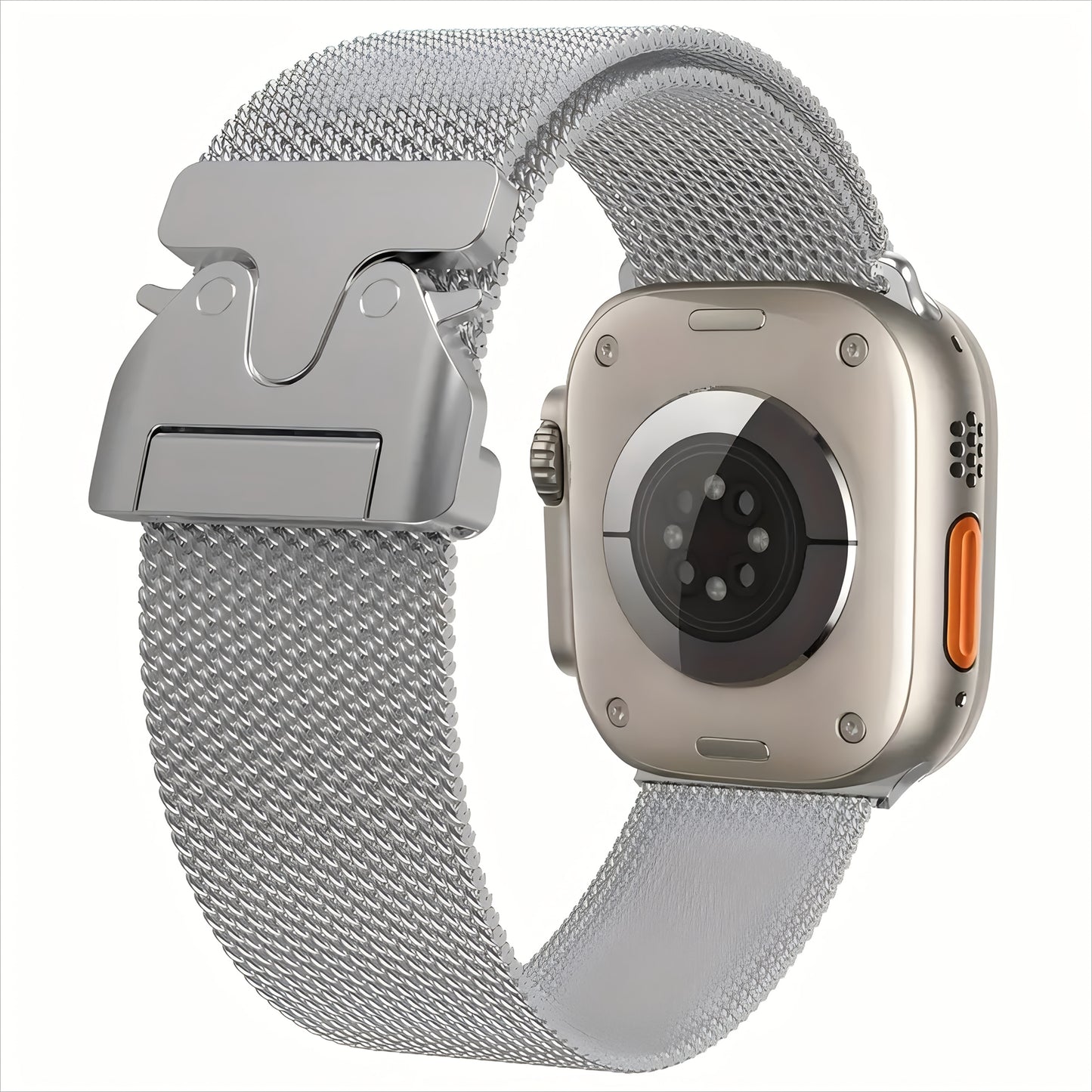 Milanese Mesh Stainless Steel Milanese Mesh Strap | 1pc | Stainless Steel | Adjustable Length | for iWatch Ultra SE S10-1 Series, iWatch 38\u002F40\u002F41\u002F42\u002F44\u002F45\u002F46\u002F49mm Models