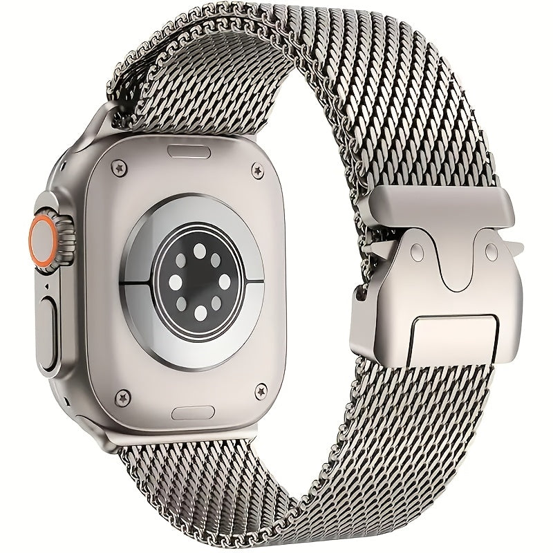 Milanese Mesh Stainless Steel Milanese Mesh Strap | 1pc | Stainless Steel | Adjustable Length | for iWatch Ultra SE S10-1 Series, iWatch 38\u002F40\u002F41\u002F42\u002F44\u002F45\u002F46\u002F49mm Models