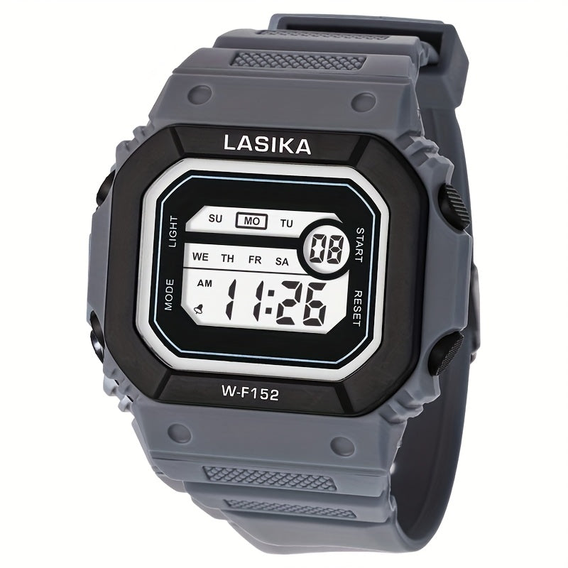 LASIKA Youth Sports Watch, Durable TPU Strap Stainless Steel Back Cover Digital Stopwatch with Calendar, Date, Alarm, LED Glow, Adjustable Band, Replaceable Battery, Multi-Function for Running, Climbing, Hiking - Perfect Gift for Outdoor Adventures