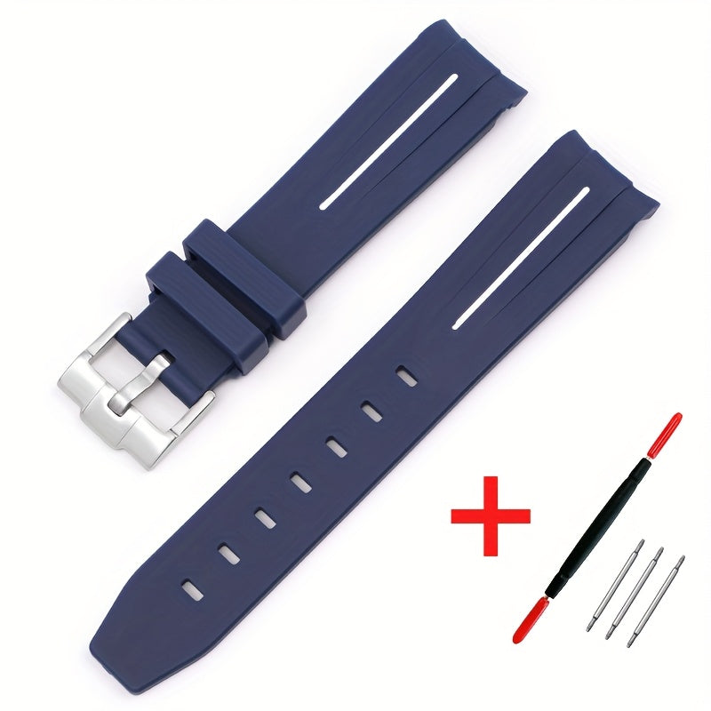 20mm Watch Strap For Omega Watch, Curved End Silicone Wrist Bracelet For Men Women, Waterproof Sport Watchband, Ideal Choice For Gifts