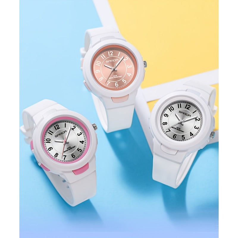 SANDA sports watch for men and women - 1968.5 inch waterproof, rubber strap, quartz movement, round dial, waterproof strap stopwatch, 24-hour display, electronic drive, wireless function, unisex outdoor multi-function watch with luminous light