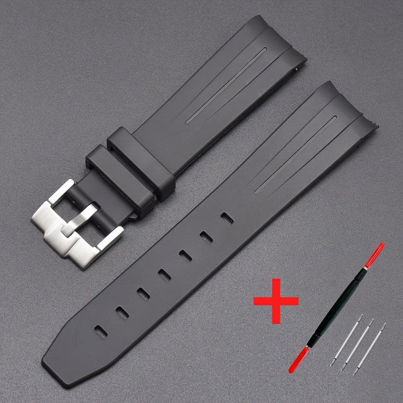20mm Watch Strap For Omega Watch, Curved End Silicone Wrist Bracelet For Men Women, Waterproof Sport Watchband, Ideal Choice For Gifts