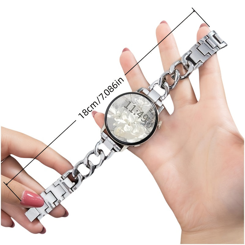 20mm Stainless Steel Watch Band for Samsung Galaxy Watch 7\u002F6\u002F5\u002F4 for Huawei Watch GT3\u002F2 for Amazfit GTR\u002FGTS - Folding Clasp Elegant Fashion Sport Strap for Women - Perfect Gift for Girlfriend