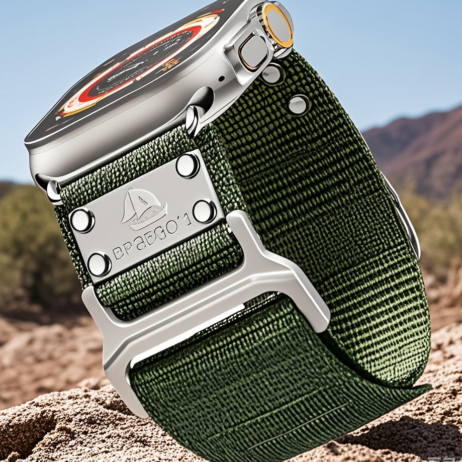 Ultra-Thin Strap, Suitable for Apple Watch Ultra2\u002FApple Watch 49mm, Series 9\u002F8\u002FSE2\u002F7\u002F6\u002FSE\u002F5\u002F4\u002F3\u002F2\u002F1 45mm\u002F44mm\u002F46mm | Stainless Steel Magnetic Buckle, Durable Nylon Band