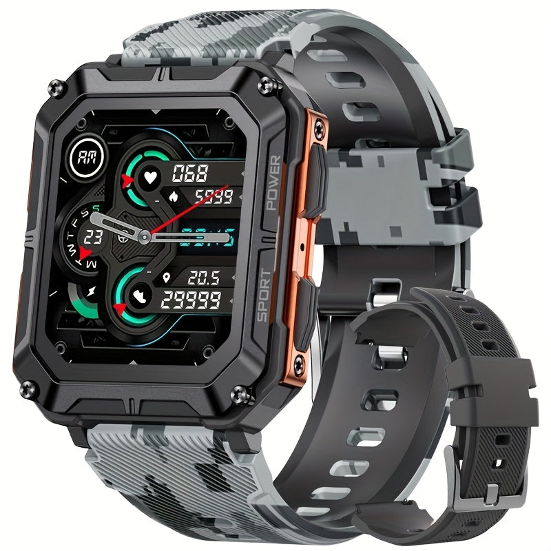 1pc LIGE Men'S Smart Watch, 1.83" HD IPS Display, Wireless 5.0, 120+ Sports Modes, Notifications, USB Charging, Lithium Polymer Battery, Hybrid Style, Non-Waterproof, with Hook-and-Eye Clasp