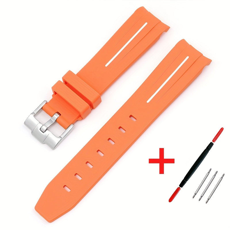 20mm Watch Strap For Omega Watch, Curved End Silicone Wrist Bracelet For Men Women, Waterproof Sport Watchband, Ideal Choice For Gifts