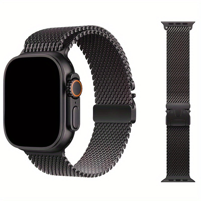 Milanese Mesh Stainless Steel Milanese Mesh Strap | 1pc | Stainless Steel | Adjustable Length | for iWatch Ultra SE S10-1 Series, iWatch 38\u002F40\u002F41\u002F42\u002F44\u002F45\u002F46\u002F49mm Models